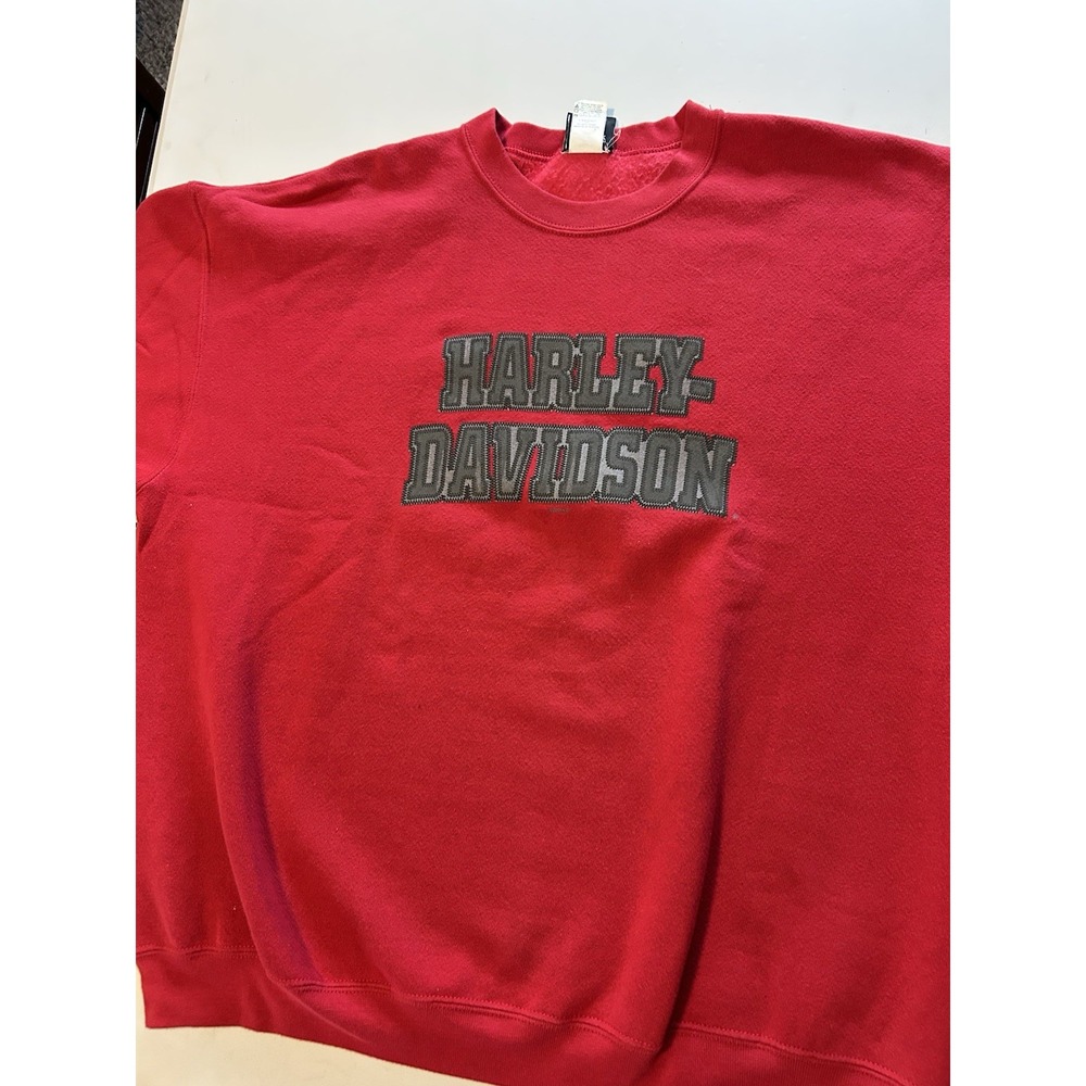 Vintage Harley Davidson Men's Red XL Sweatshirt